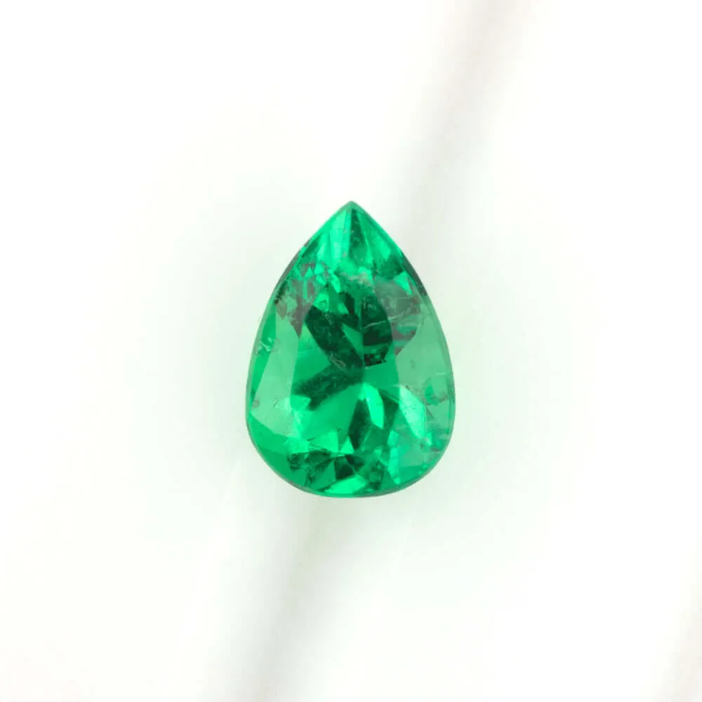 0.81c NATURAL PEAR SHAPE EMERALD LOOSE GEMSTONE VIVID GREEN TEARDROP EARTH MINED