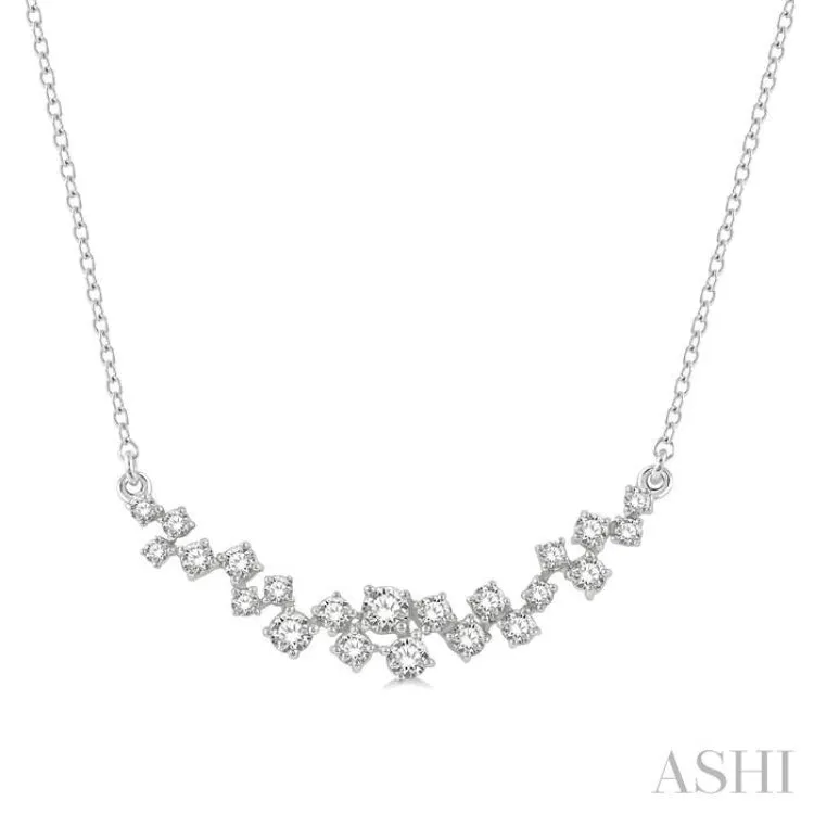 1/2 Ctw Round Cut Diamond Scatter Necklace in 14K White Gold