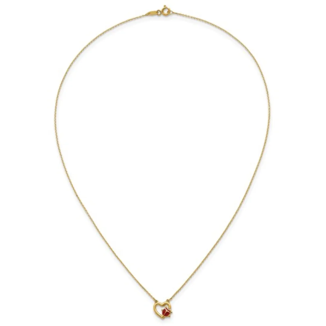 14K Gold Lady Bug Necklace