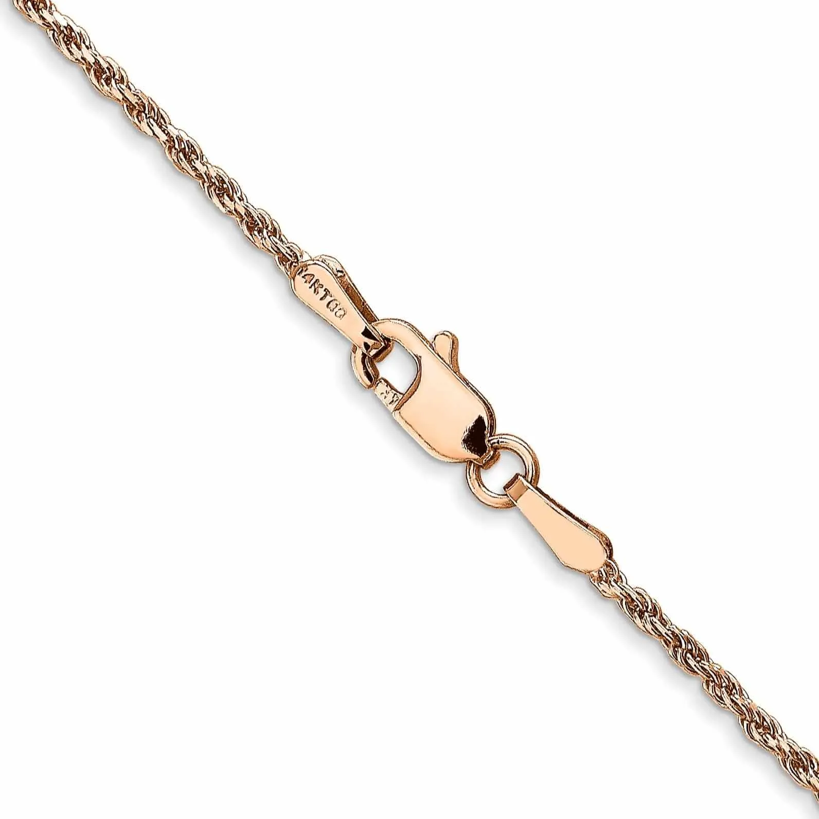 14k Rose Gold 1.50m Solid Diamond Cut Rope Chain