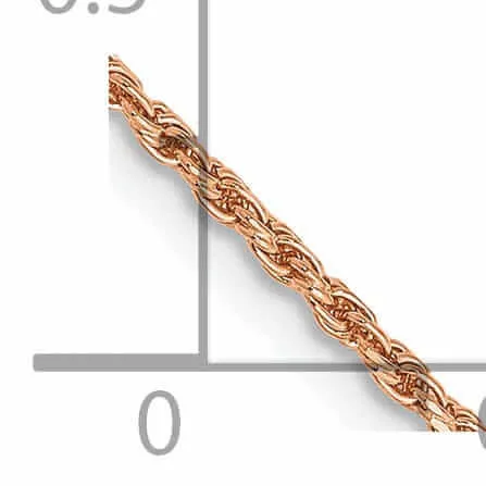 14k Rose Gold 1.50m Solid Diamond Cut Rope Chain