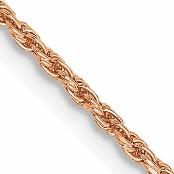 14k Rose Gold 1.50m Solid Diamond Cut Rope Chain