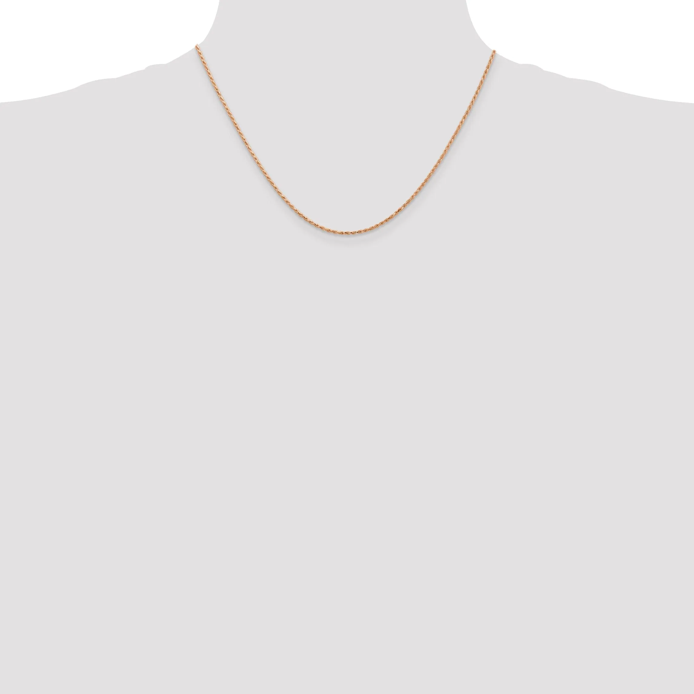 14k Rose Gold 1.50m Solid Diamond Cut Rope Chain