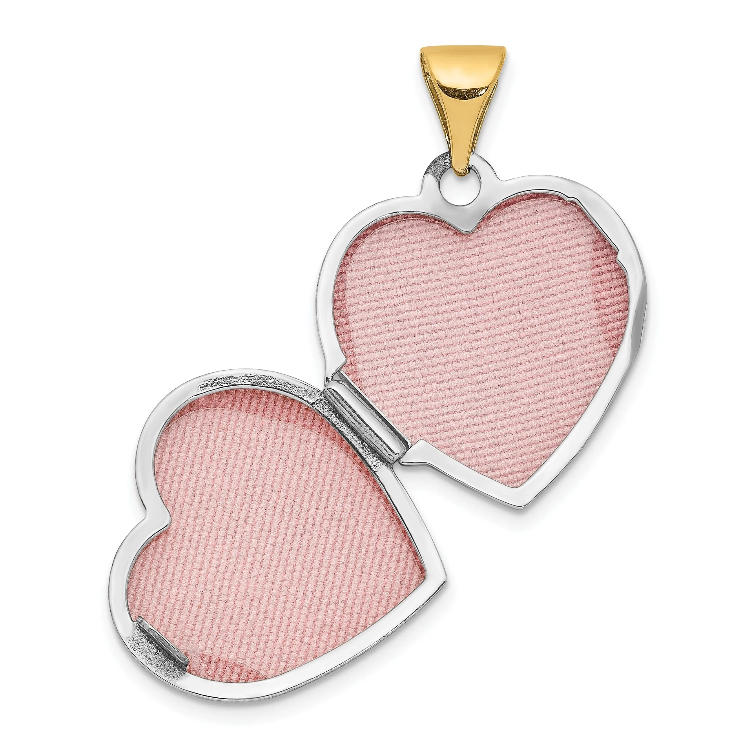 14k Two-Tone Reversible Diamond Heart Locket