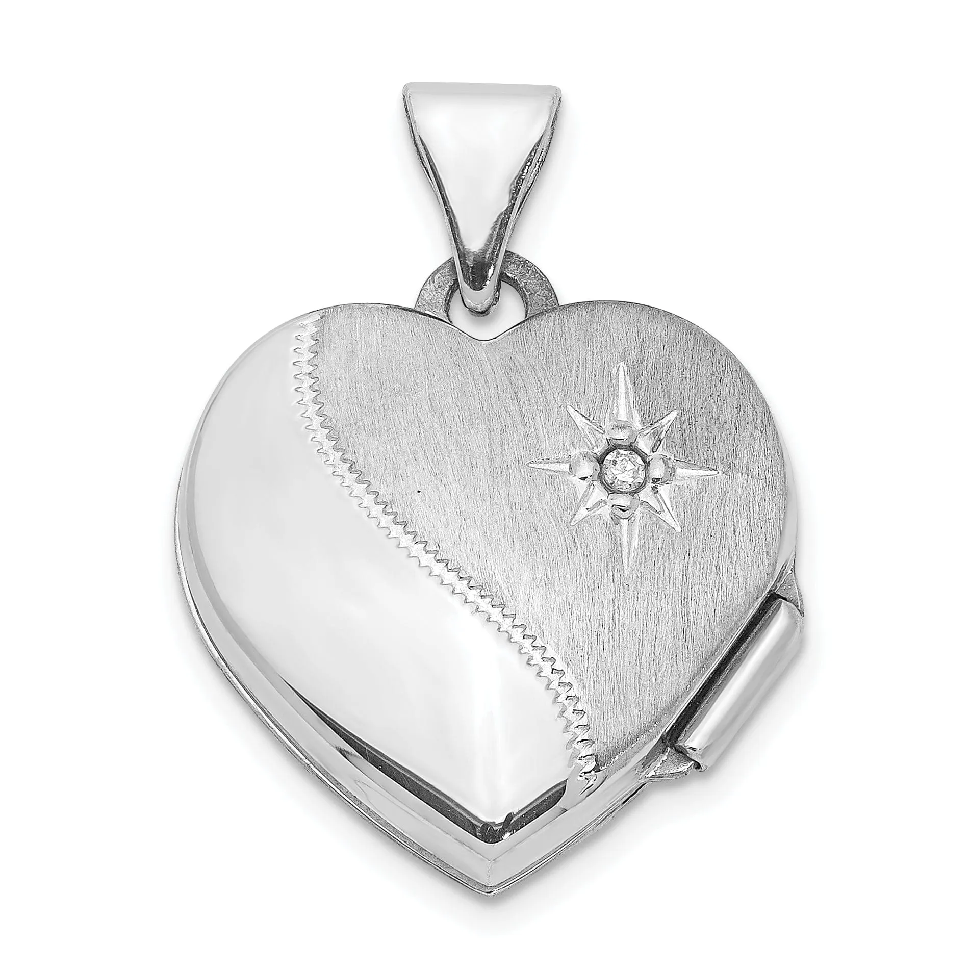 14k Two-Tone Reversible Diamond Heart Locket