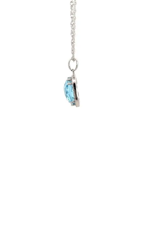 14K WHITE GOLD BLUE TOPAZ NECKLACE  G15014