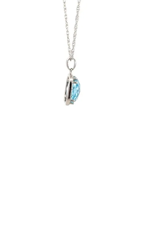 14K WHITE GOLD BLUE TOPAZ NECKLACE  G15014