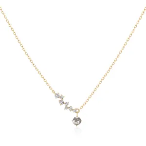 14K Yellow Gold 0.13ctw White & Gray Diamond Free Form Necklace by Aurelie Gi