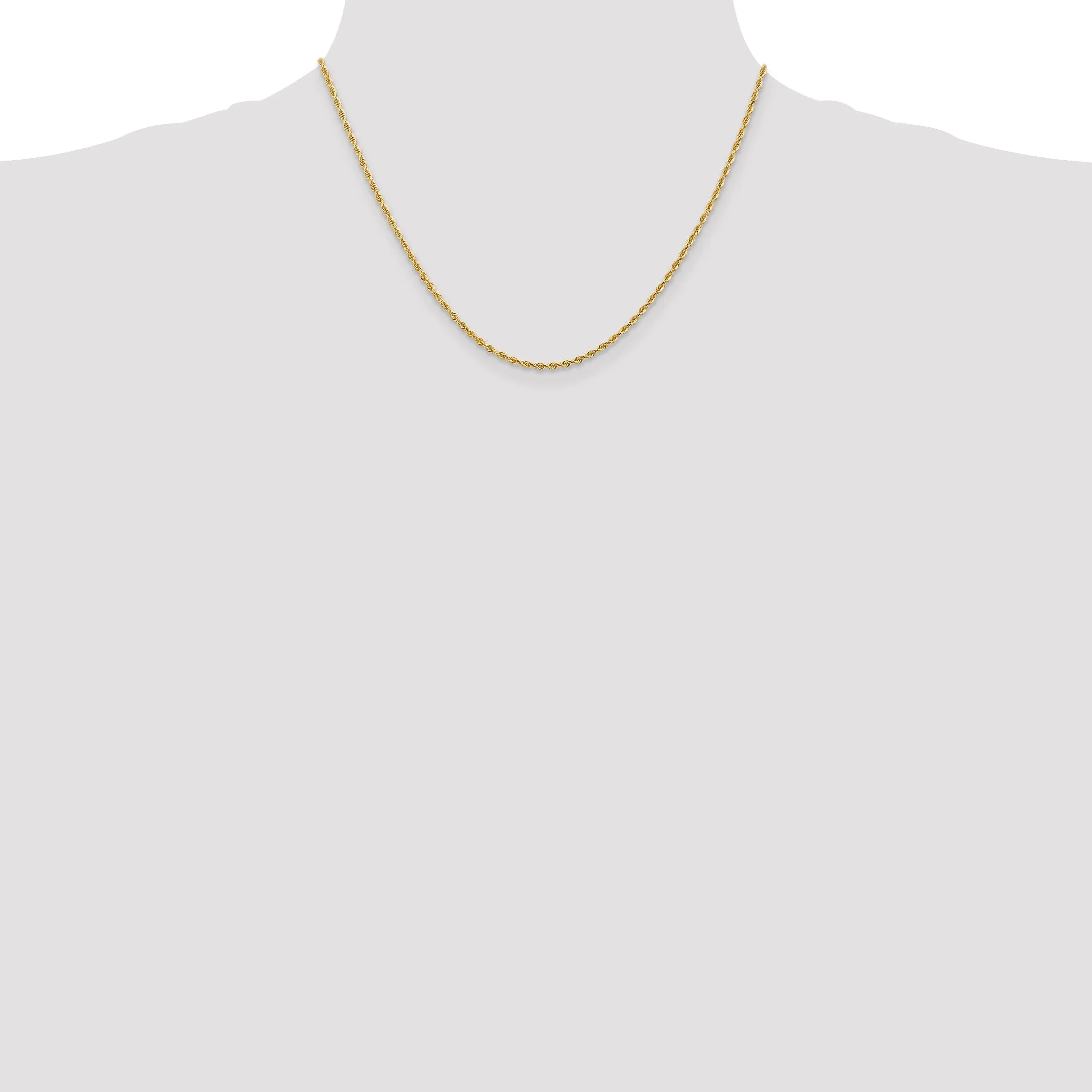 14k Yellow Gold 2.00mm D.C Quadruple Rope Chain