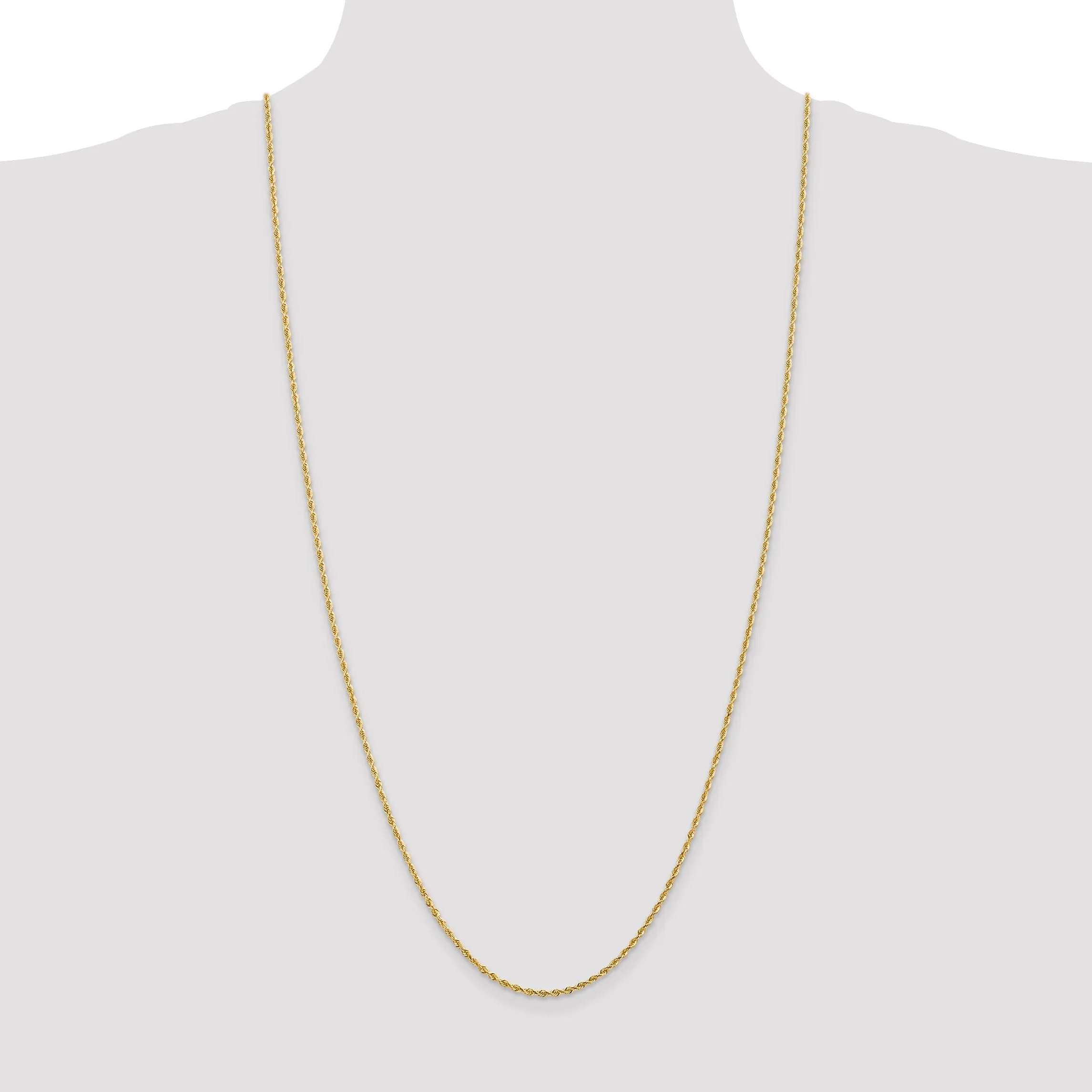 14k Yellow Gold 2.00mm D.C Quadruple Rope Chain