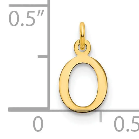 14k Yellow Gold Polished Finish Cut-Out Letter O Initial Design Charm Pendant