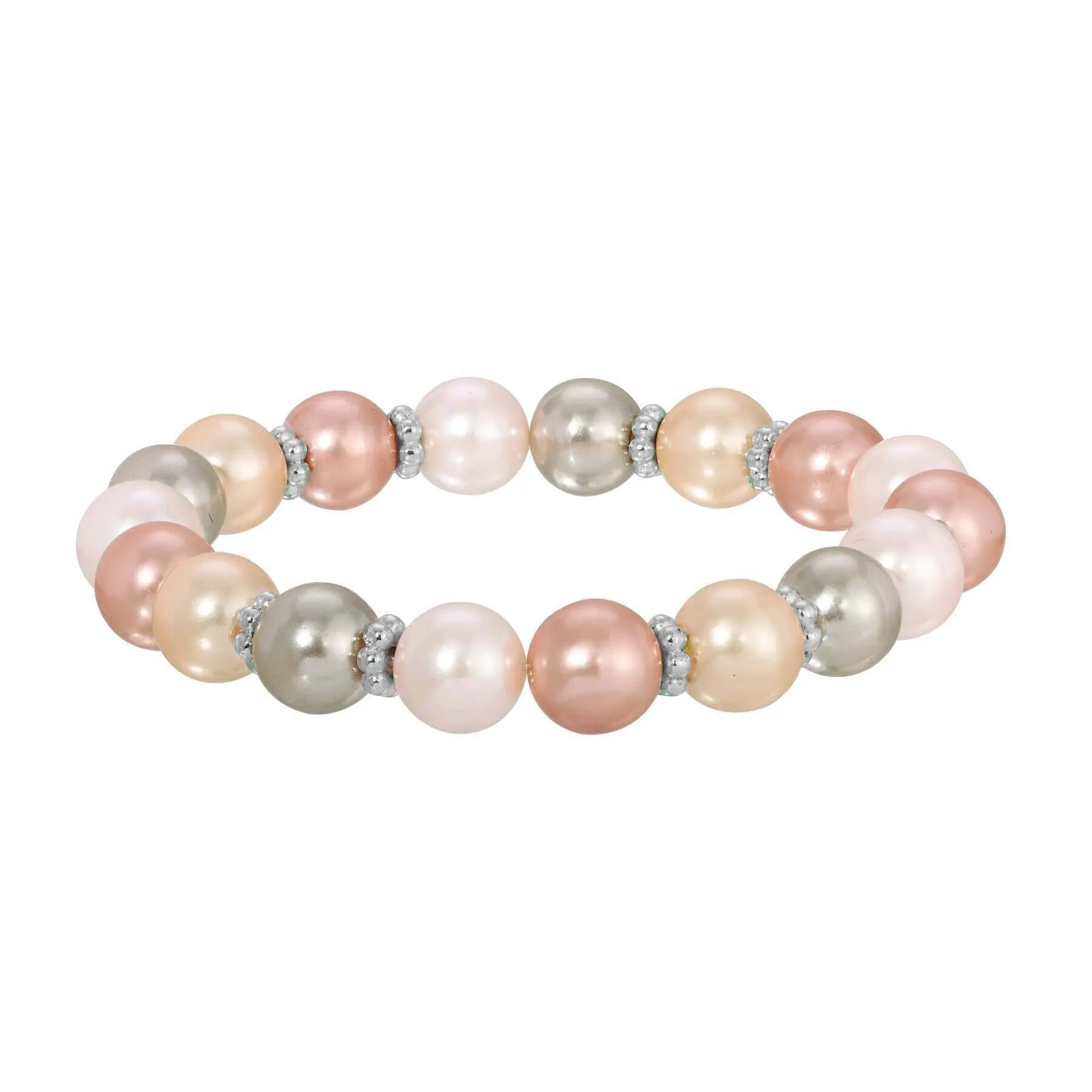 1928 Jewelry Rosabella Multicolor Faux Pearl Stretch Bracelet