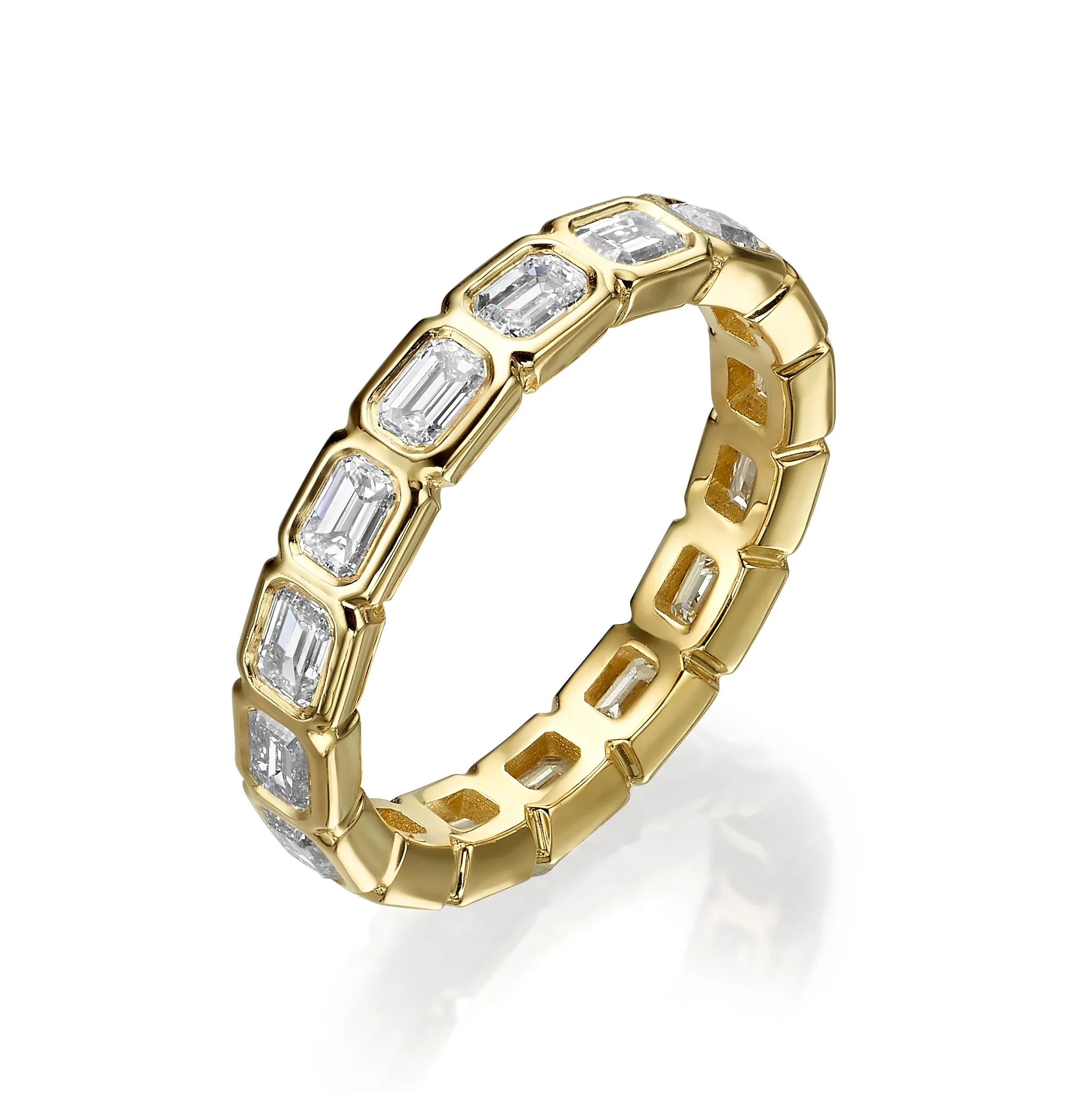 2 ct Emerald Cut East-West Bezel Set Lab Grown Diamond Eternity Band