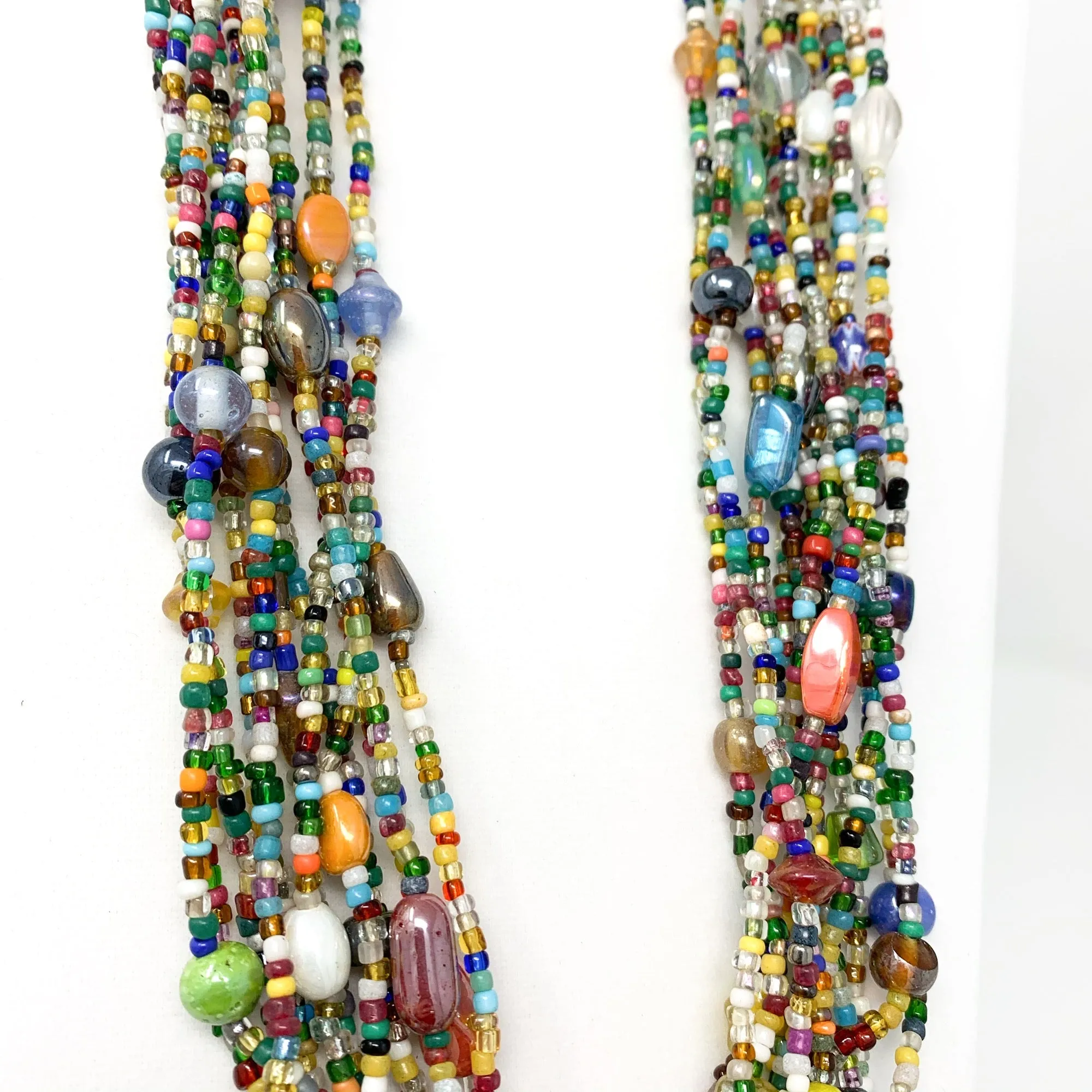 27" Multi Color Pastel Glass Bead Necklace (Dozen)