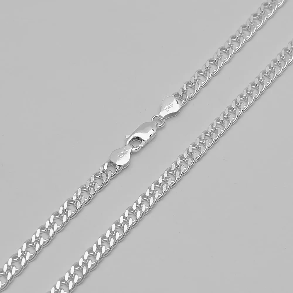 925 Sterling Silver Chain For Men and Women 6mm Rombo Design