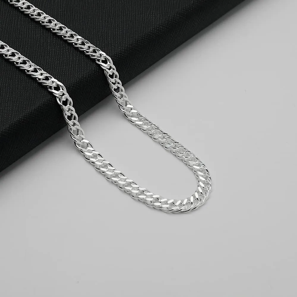 925 Sterling Silver Chain For Men and Women 6mm Rombo Design