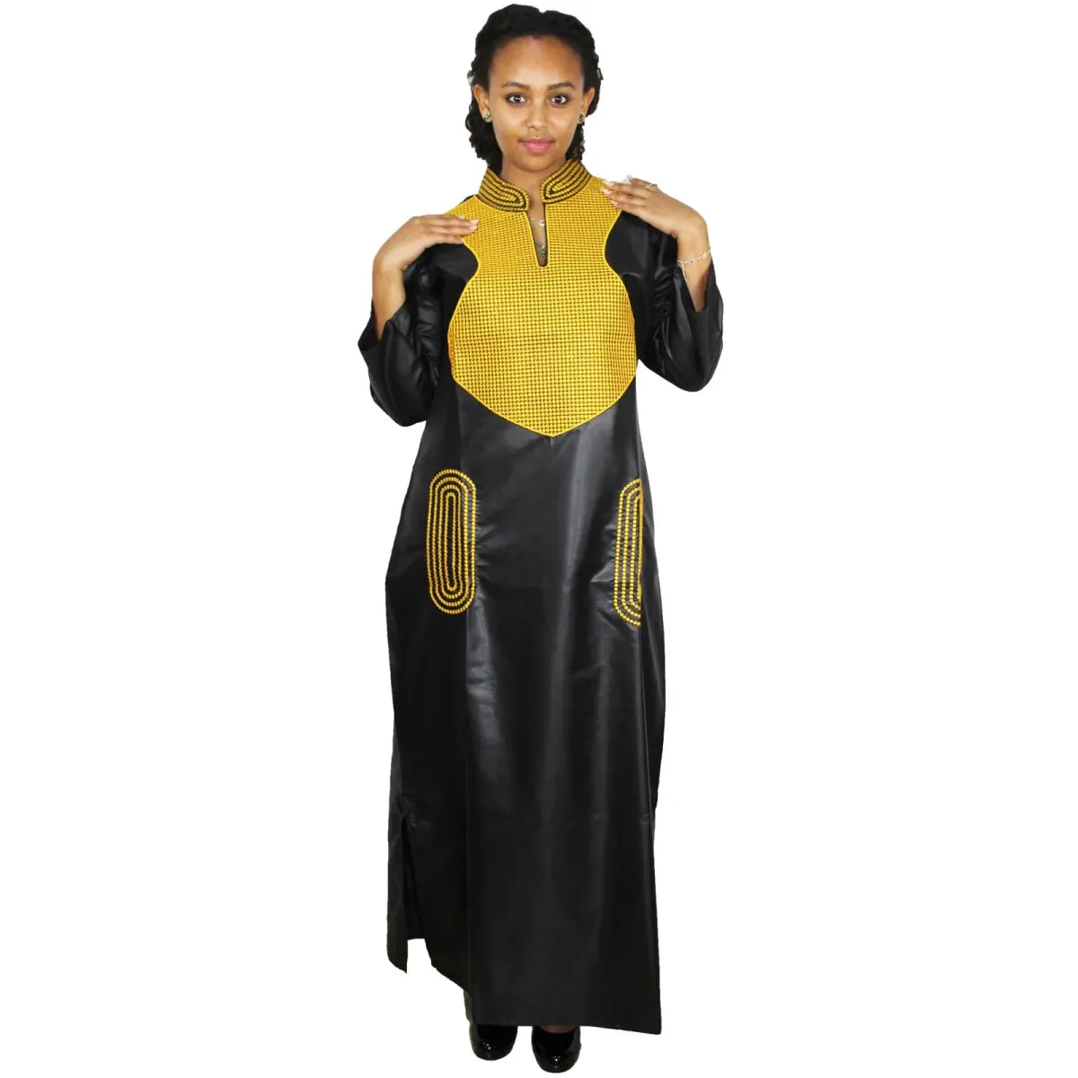 African Dress For Woman Soft Material Big Embroidery Design Long Dress Without Scarf