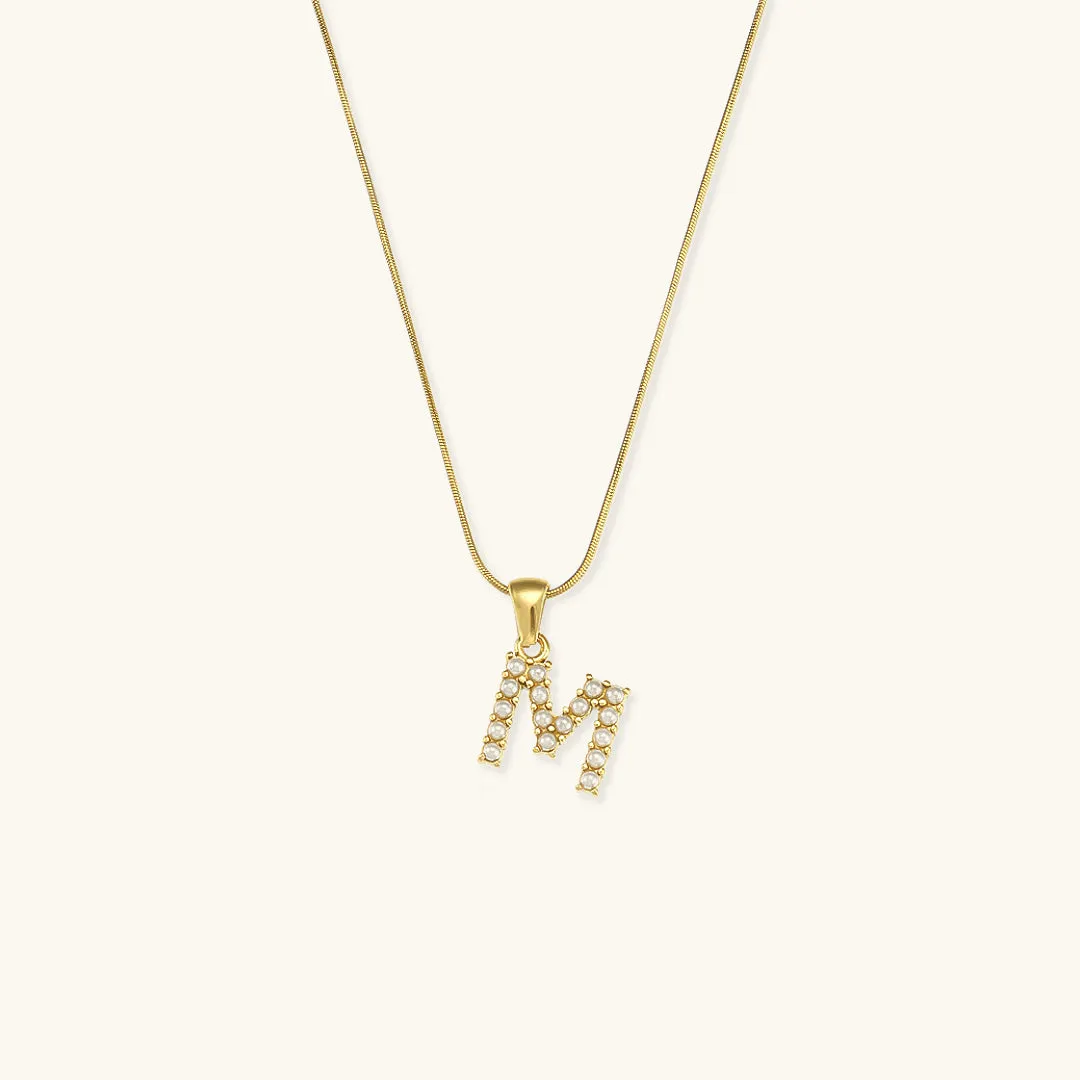 Augustine Initial Letter Pearl Necklace