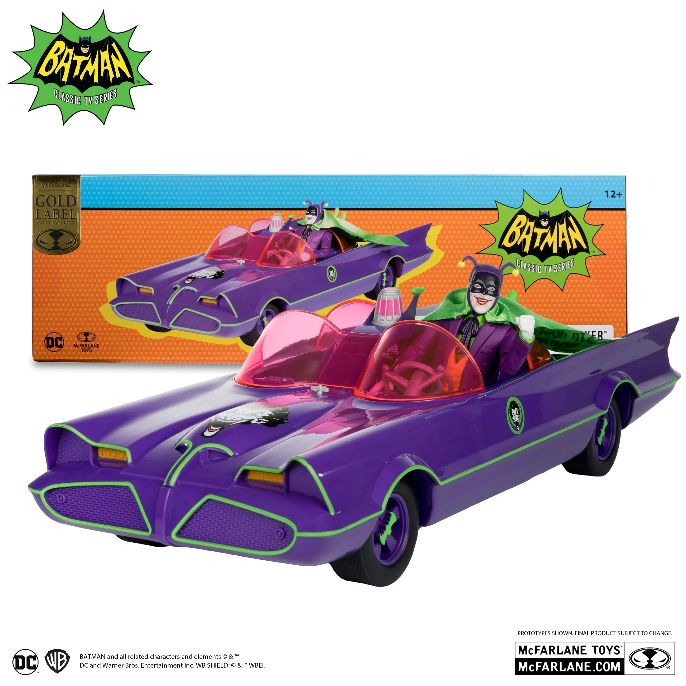 Batmobile & The Joker (Batman 66′) Gold Label Vehicle 2pk- McFarlane Toys