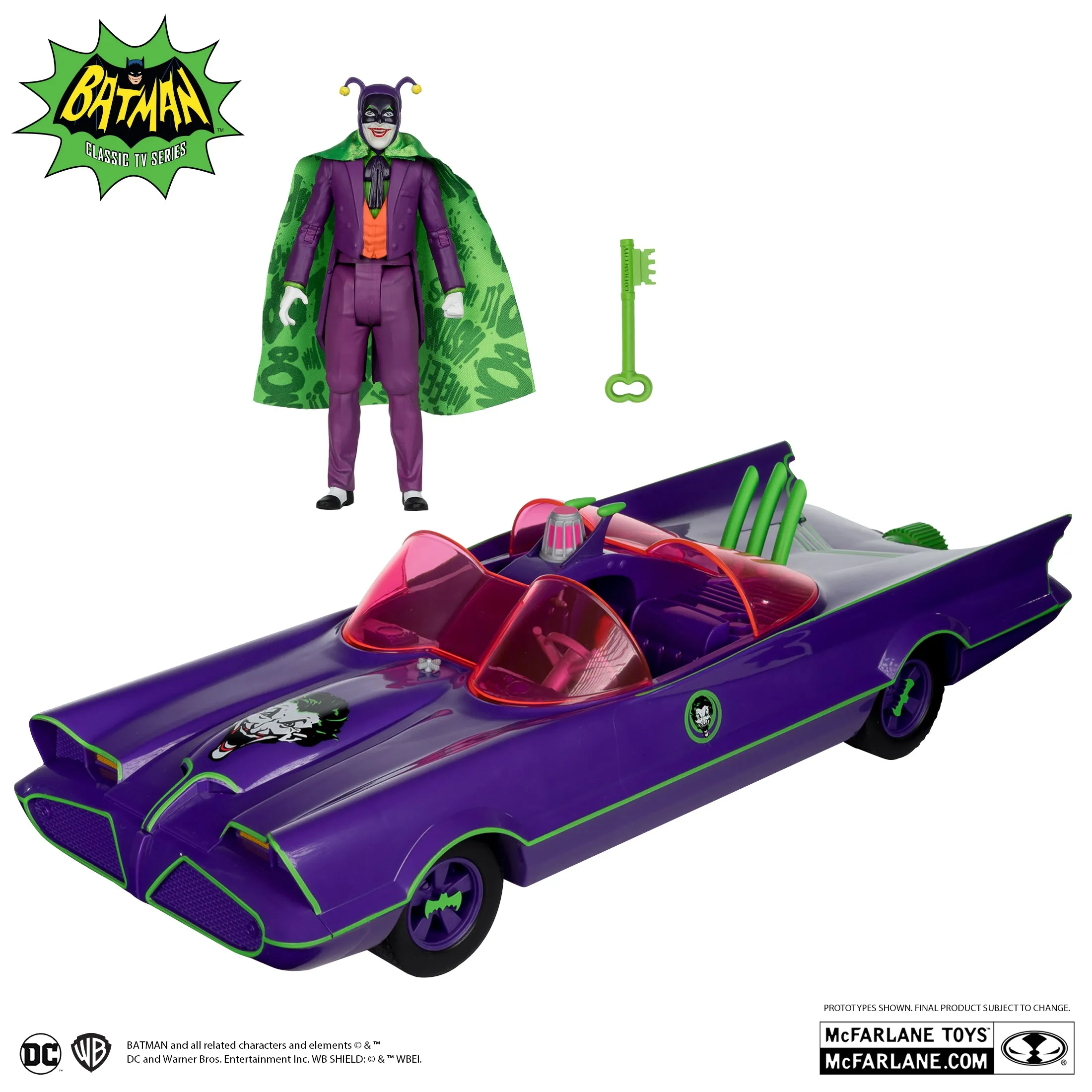 Batmobile & The Joker (Batman 66′) Gold Label Vehicle 2pk- McFarlane Toys