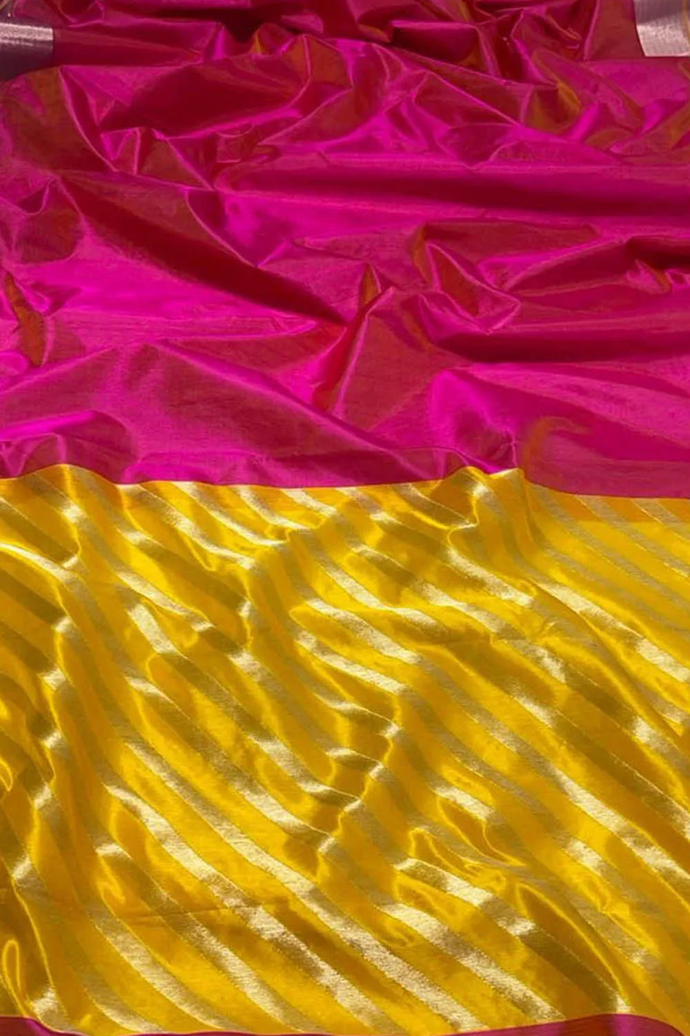 Beautiful Pink Handloom Chanderi Silk Saree