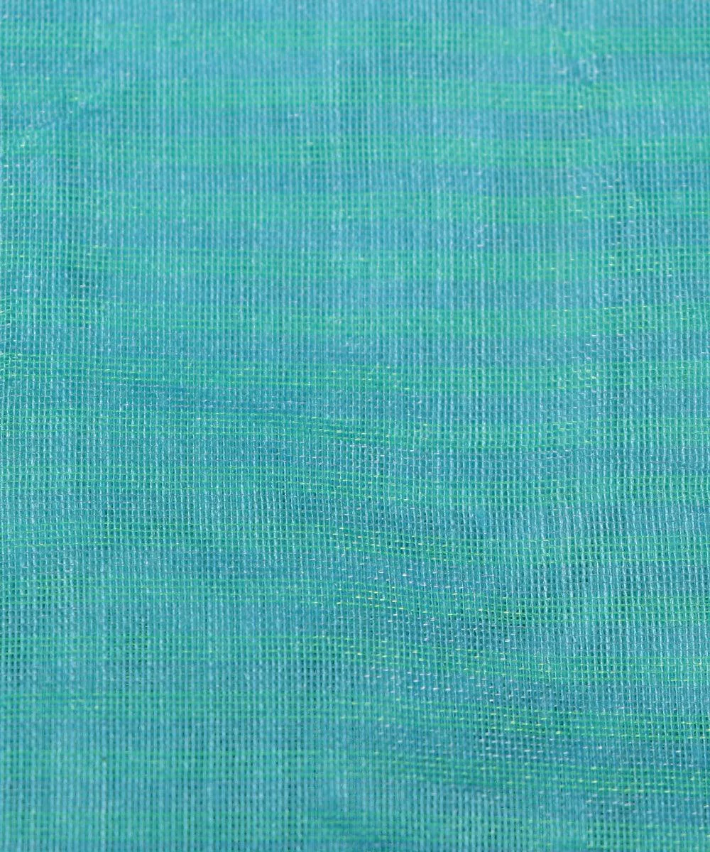 Blue Colour Polka Pattern Chanderi Silk Fabric