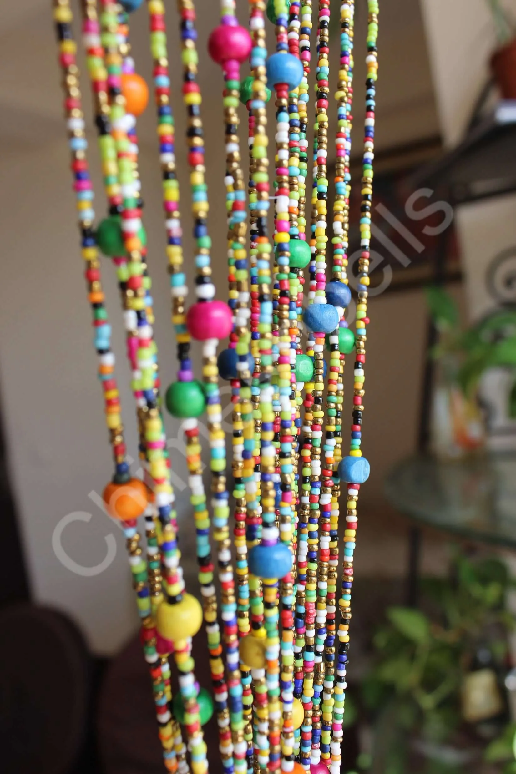 Bohemian Beaded Doorway Garland with Jingle Bells