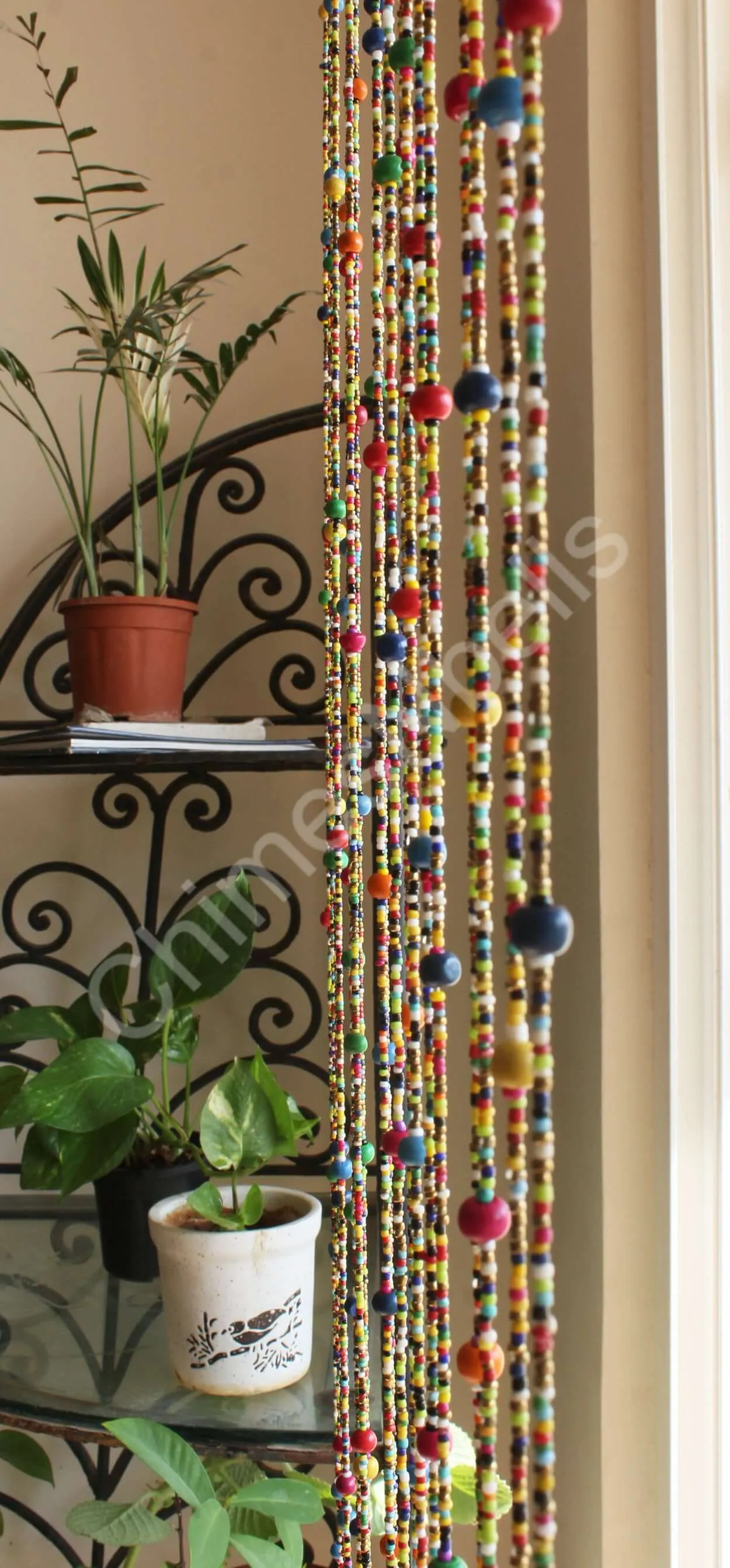 Bohemian Beaded Doorway Garland with Jingle Bells