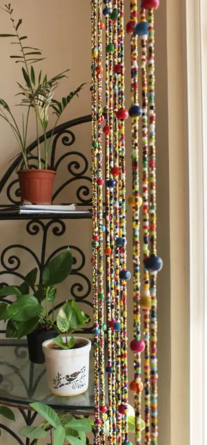 Bohemian Beaded Doorway Garland with Jingle Bells