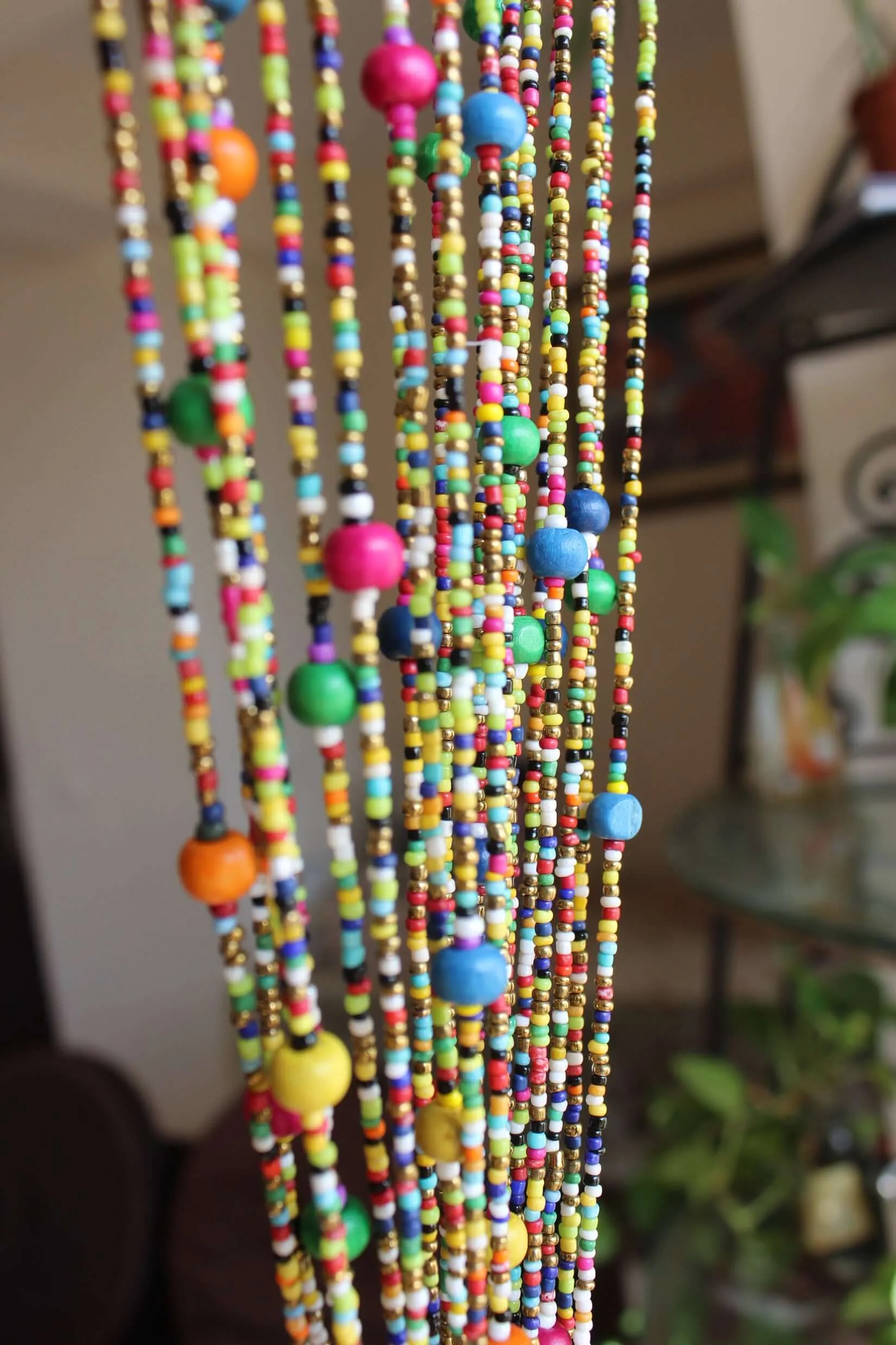 Bohemian Beaded Doorway Garland with Jingle Bells