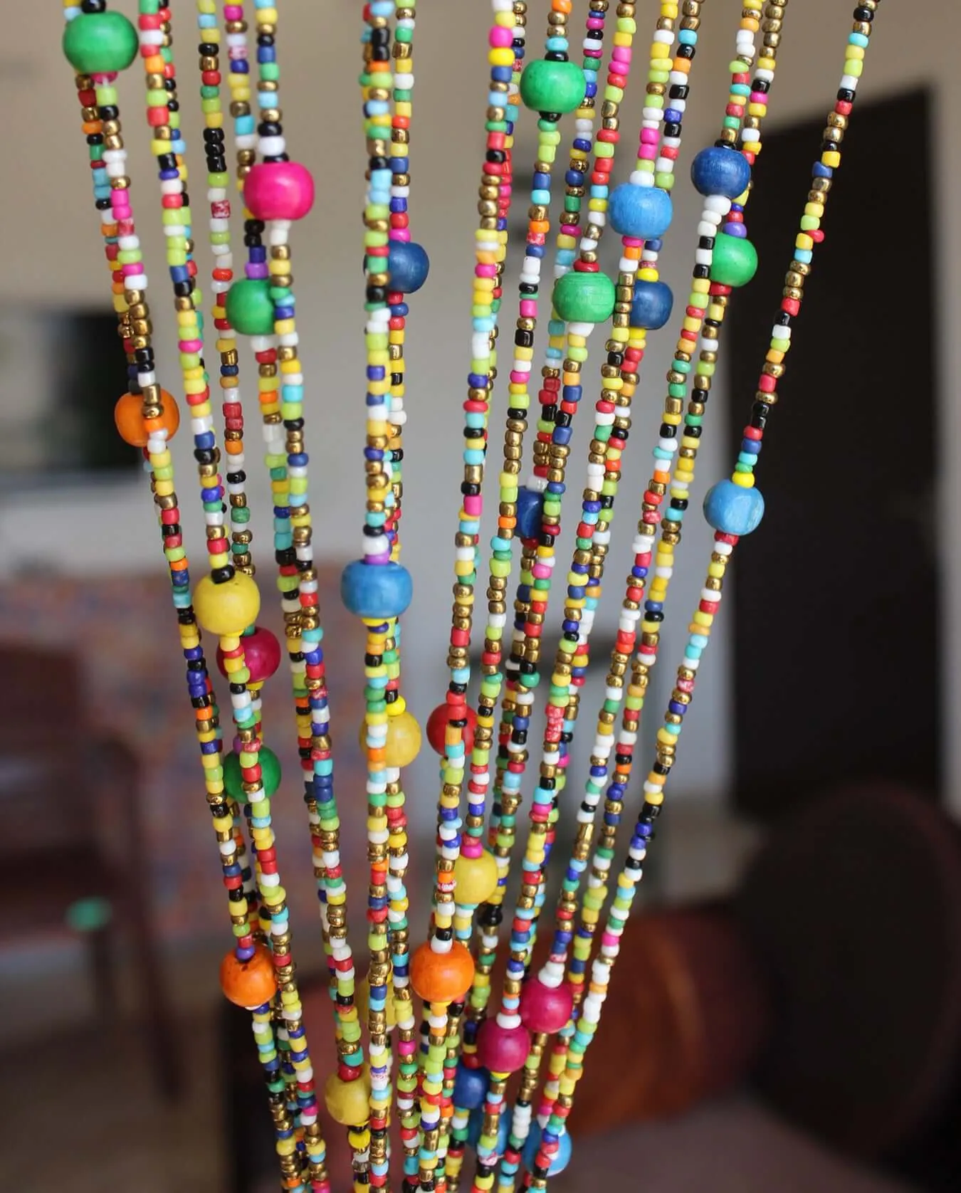 Bohemian Beaded Doorway Garland with Jingle Bells