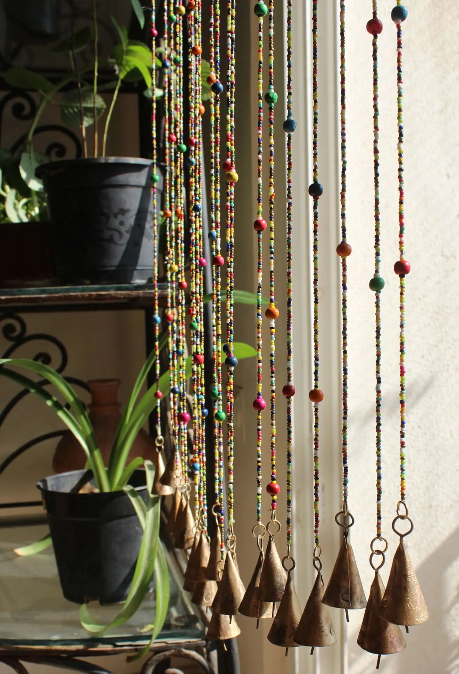 Bohemian Beaded Doorway Garland with Jingle Bells