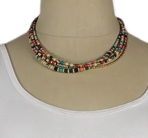 Bohemian Multi Beaded Necklace