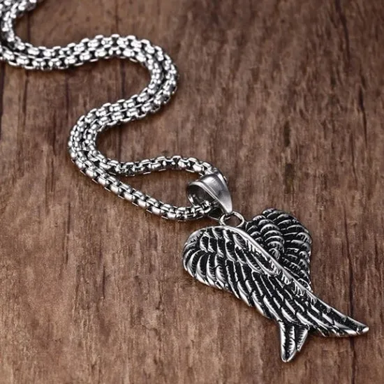 Classy Men Angel Wings Pendant Necklace