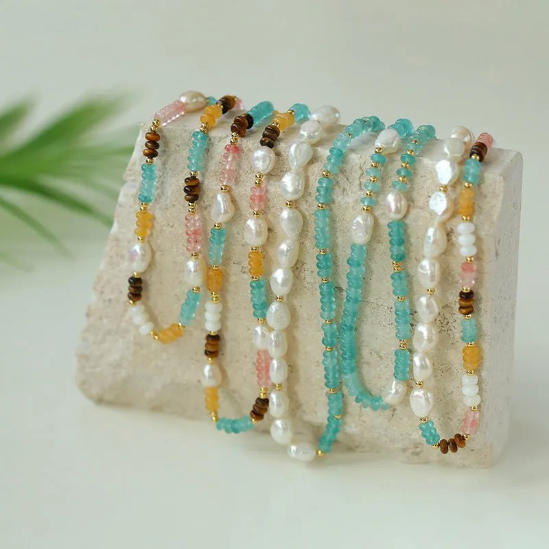 Colorful Natural Stone Stacked Beads Necklace