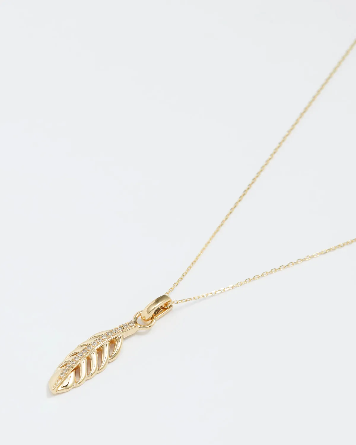 Diamond Feather Charm