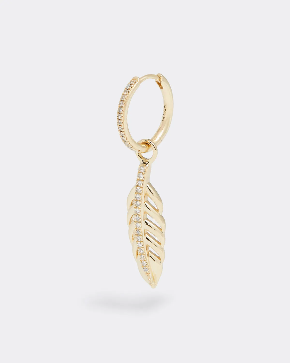 Diamond Feather Charm