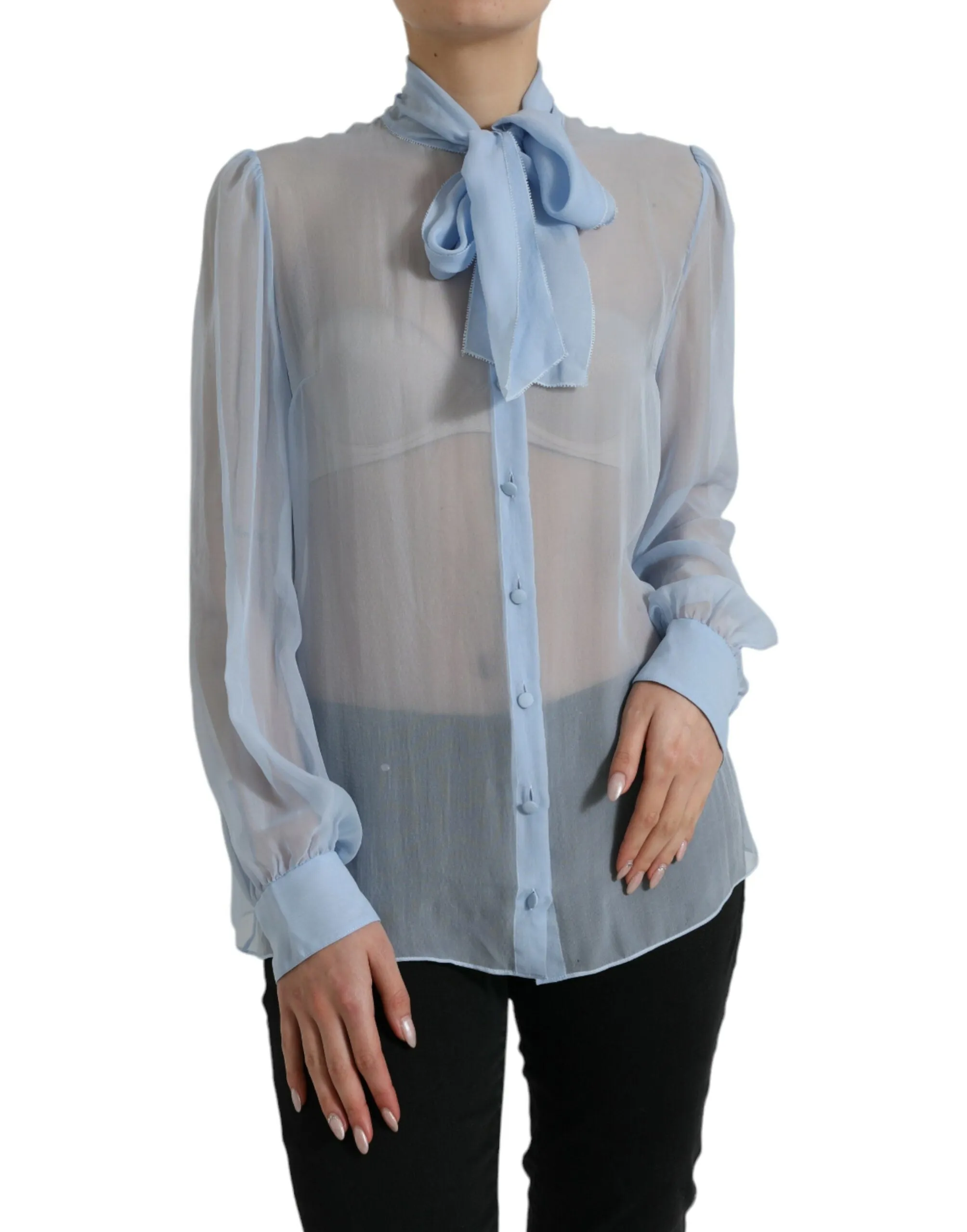 Dolce & Gabbana Elegant Silk Long Sleeve Blouse