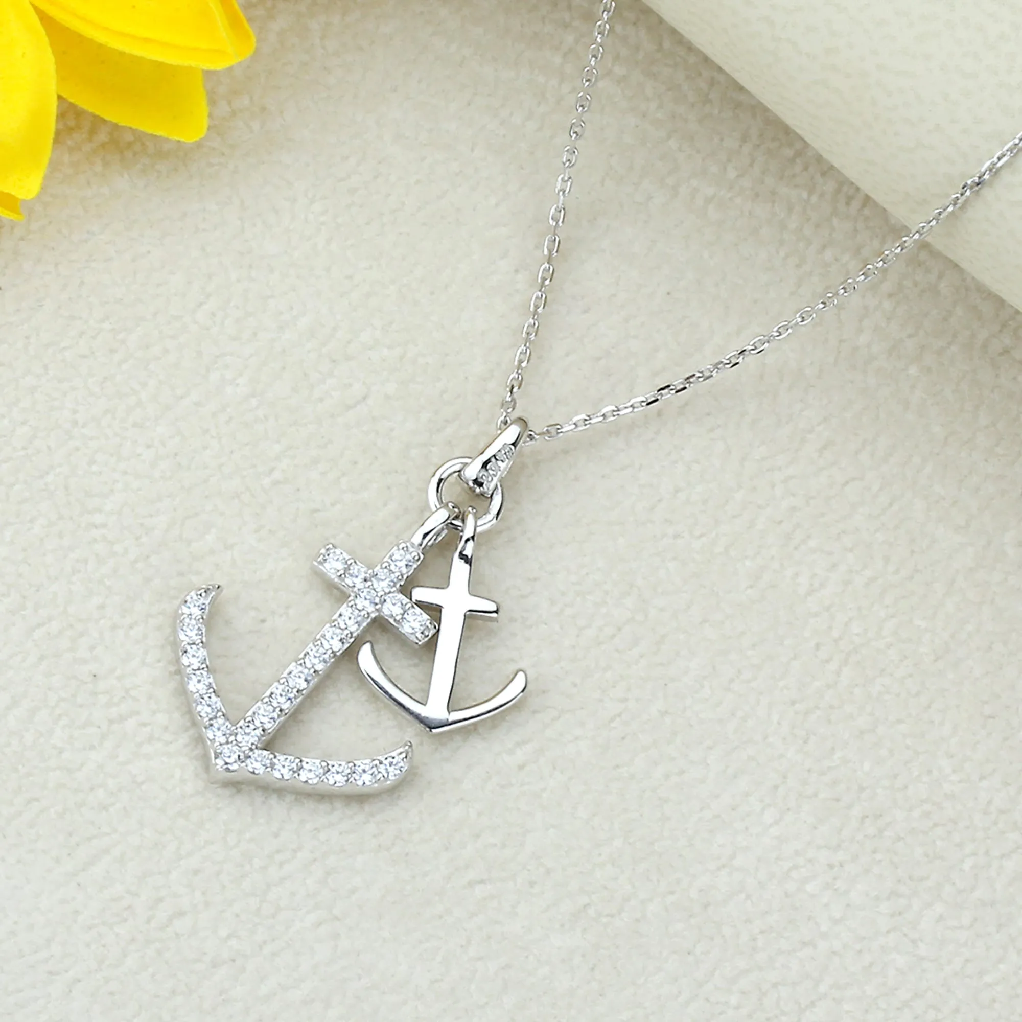 Double Anchor Necklace