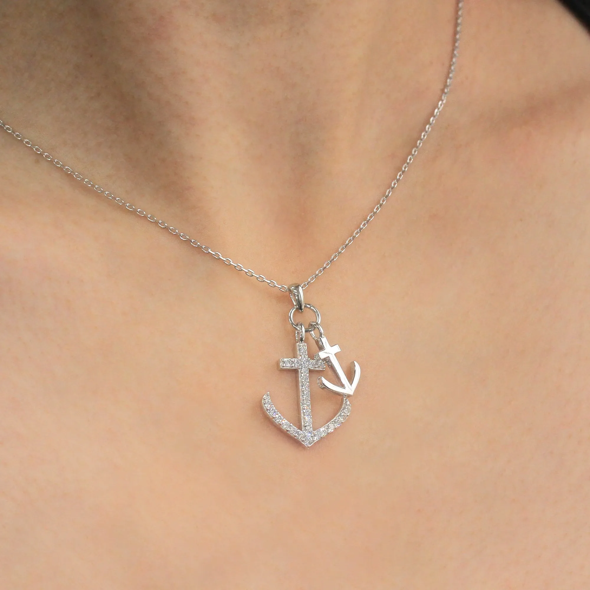 Double Anchor Necklace