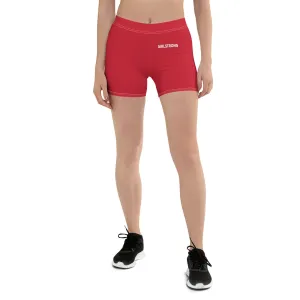 ELEVATED ESSENTIALS, SLIM AND SCULPT SHORTS RETRO RED