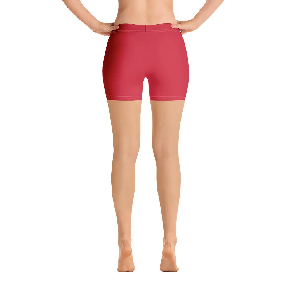 ELEVATED ESSENTIALS, SLIM AND SCULPT SHORTS RETRO RED