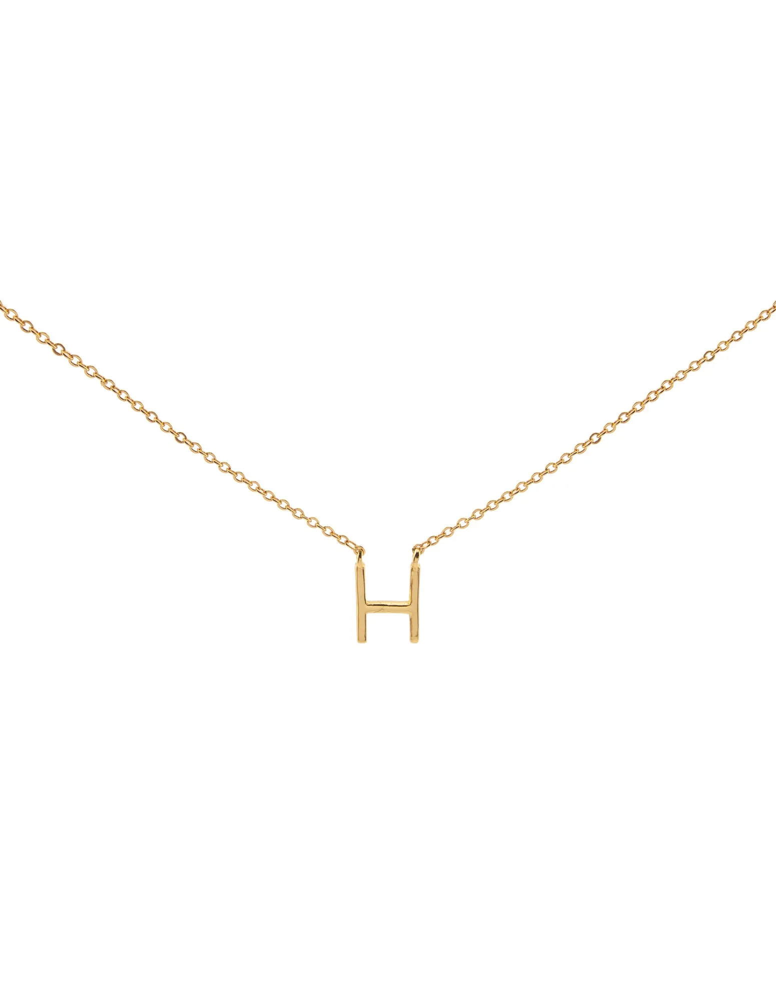 Elly Lou Timeless Initial Necklace - H- Gold