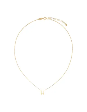 Elly Lou Timeless Initial Necklace - H- Gold