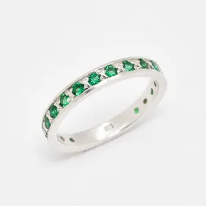 Emerald Eternity Ring - Green Stackable Band - Vintage Emerald Ring