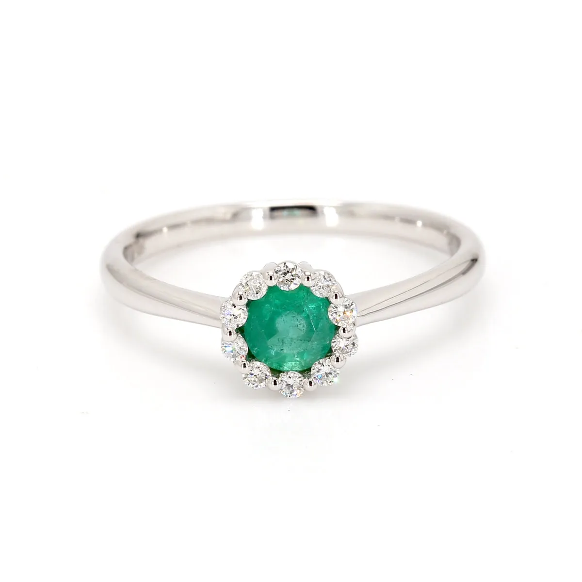 Emerald Halo Ring