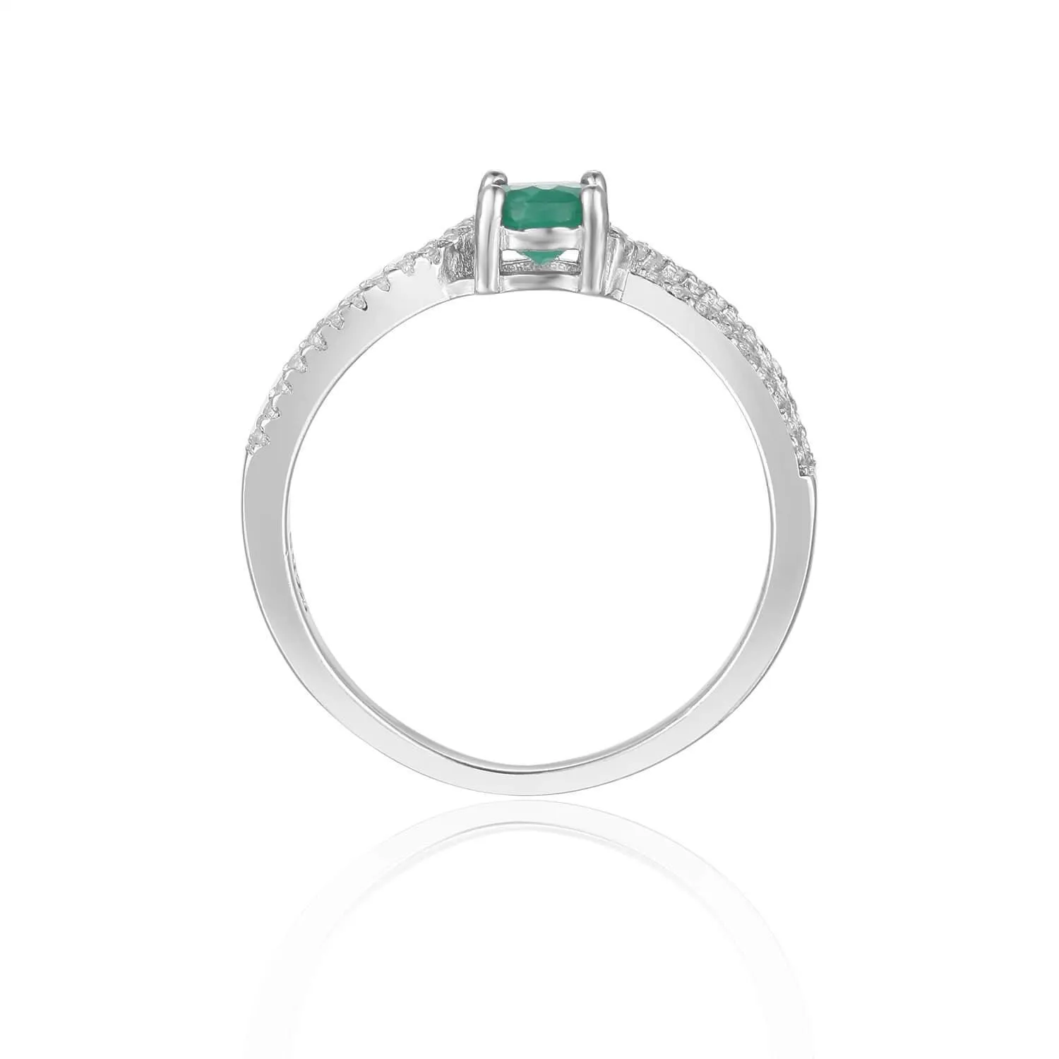 Emerald Solitiare Engagement Ring