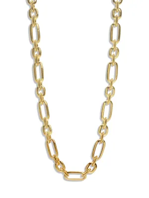 Figaro Link Chain Yellow Gold Necklace