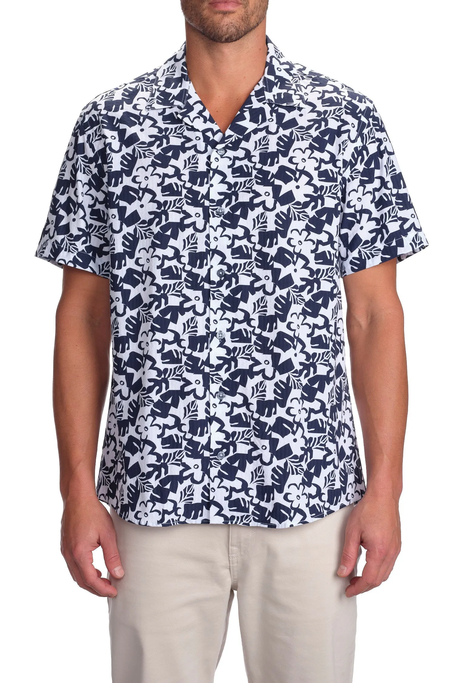 Floral Printed Seersucker Shirt