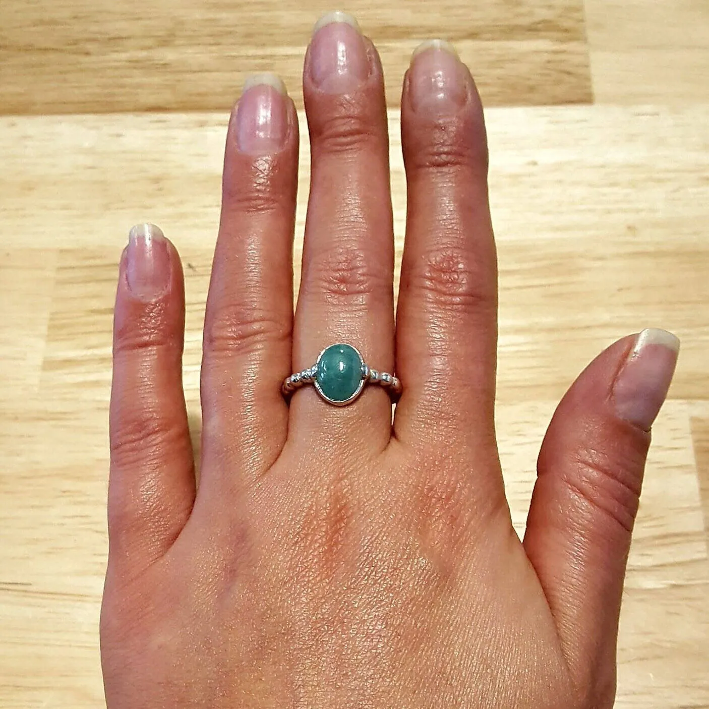 Genuine Emerald Ring - Green Oval Ring - Vintage Solitaire Ring